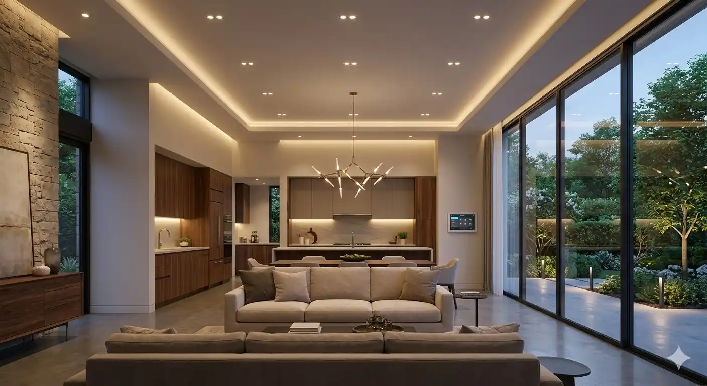 Automação residencial e iluminação LED moderna
